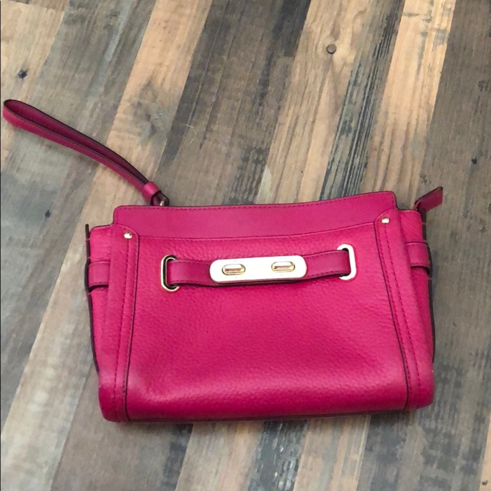 Coach bright pink wrist wallet